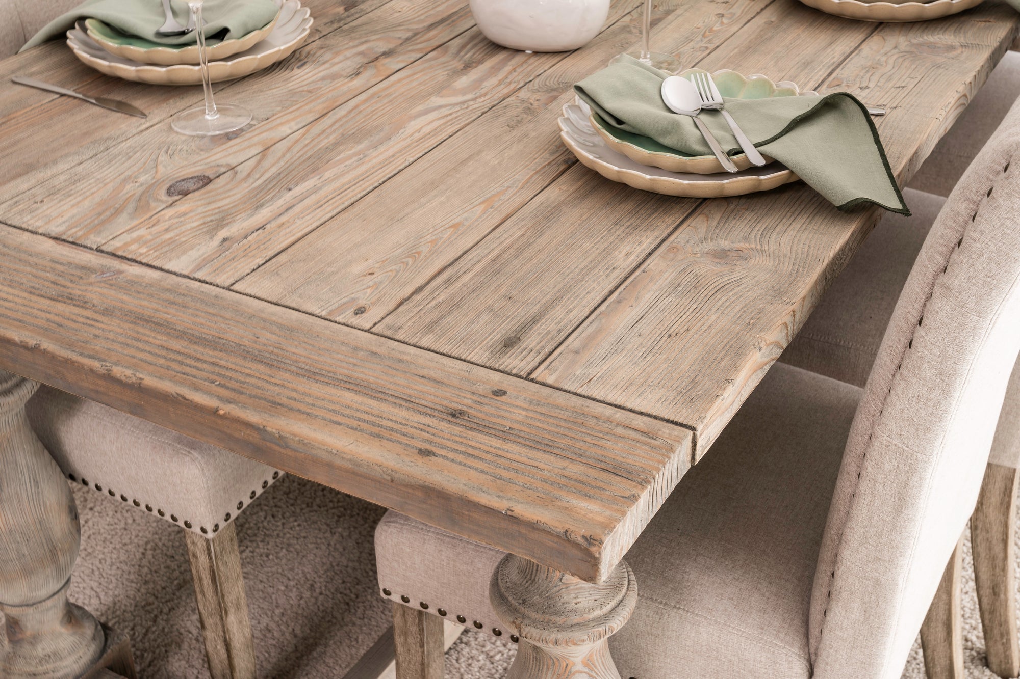 2.2m Refectory Table With 6 Chairs