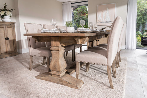 2.2m Refectory Table With 6 Chairs