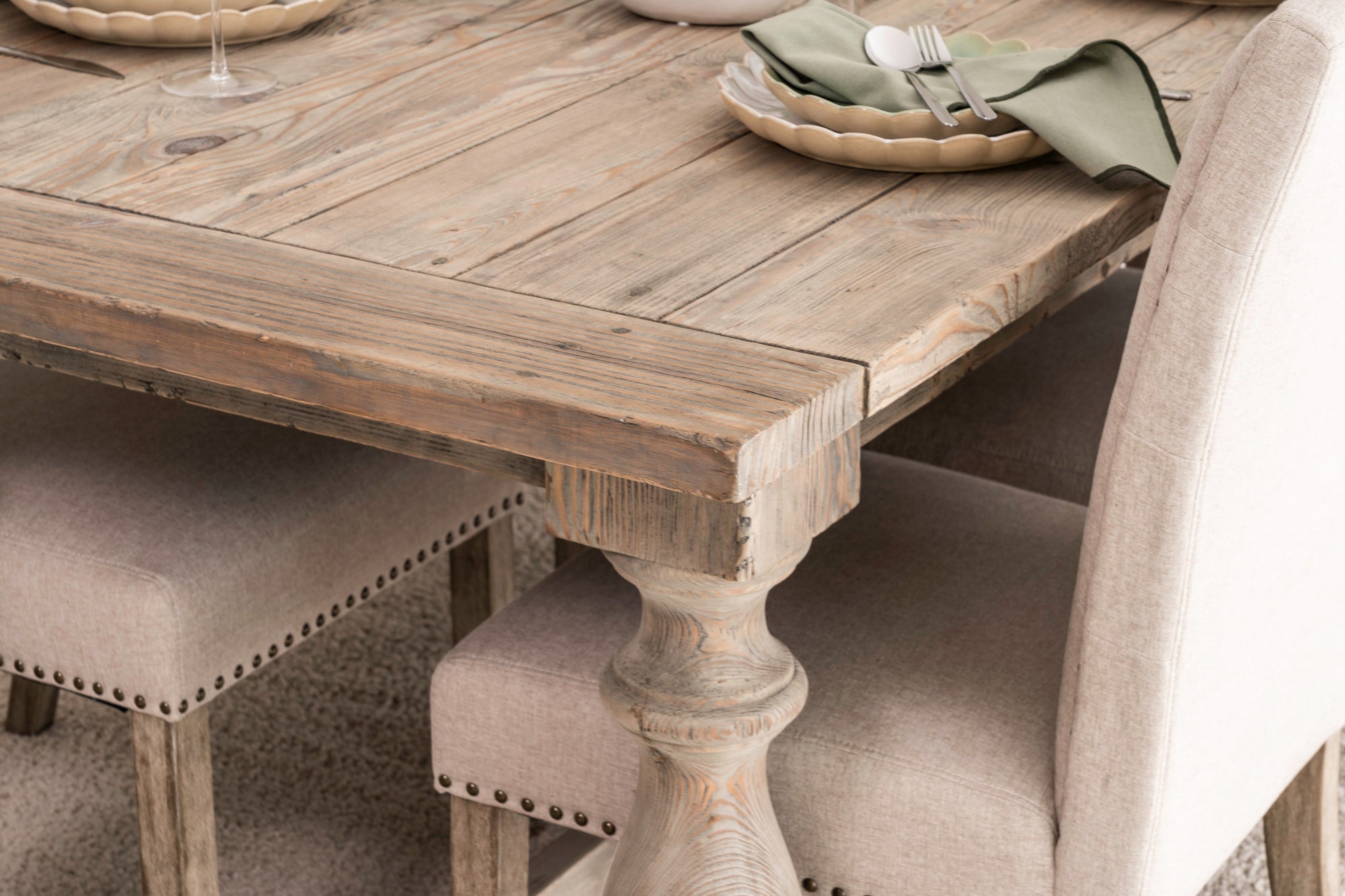 2.2m Refectory Table With 6 Chairs