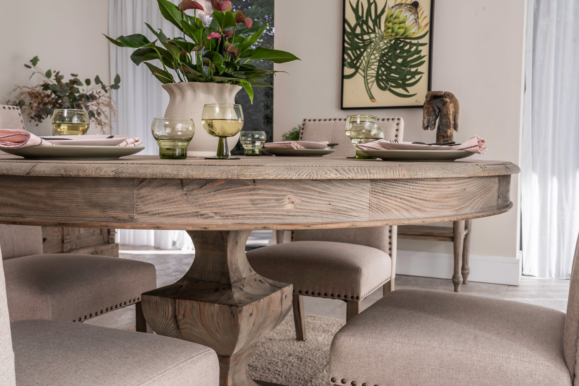 1.5m Round Table With 4 Chairs