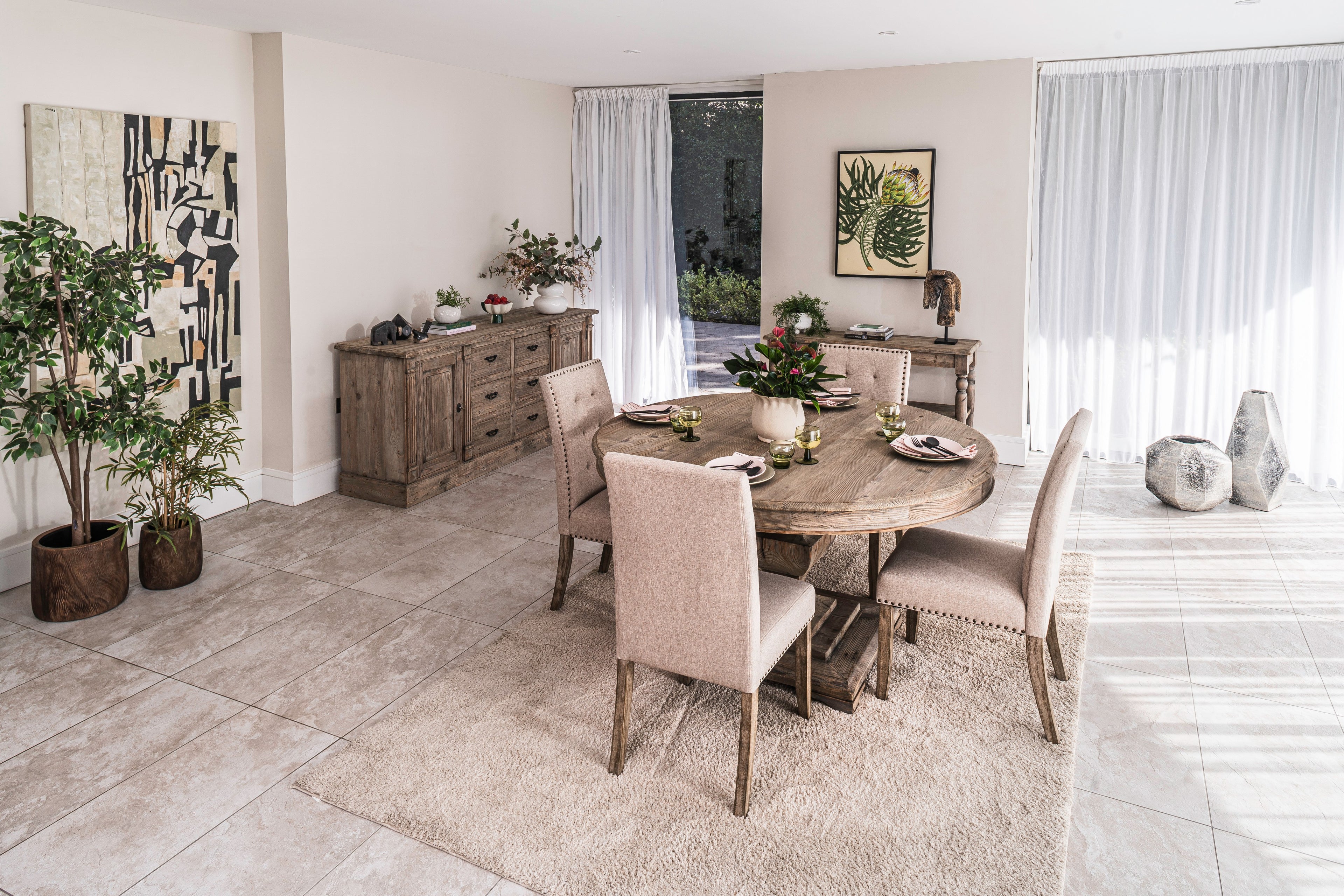 1.5m Round Table With 4 Chairs